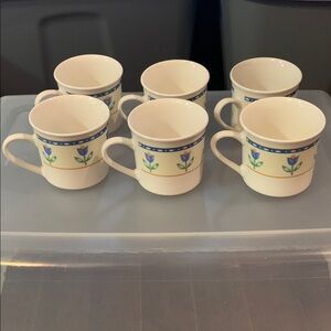 Full Set Of‎ 6 Vintage Coffee Mugs